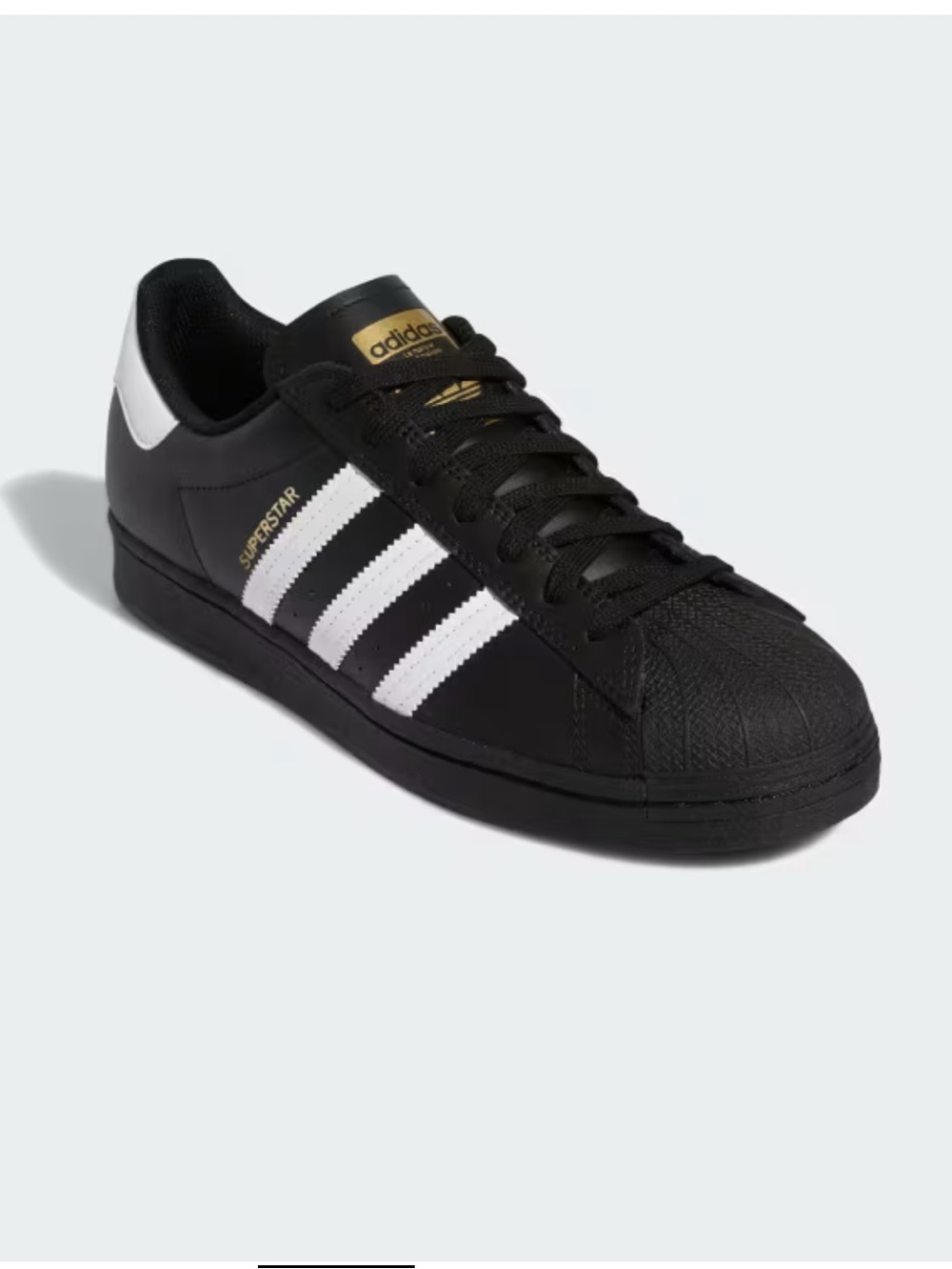 adidas Kids' Superstar Sneaker Original Black with White Stripes